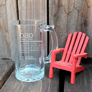 personalized laser engraved 16 oz glass beer mug | dad definition