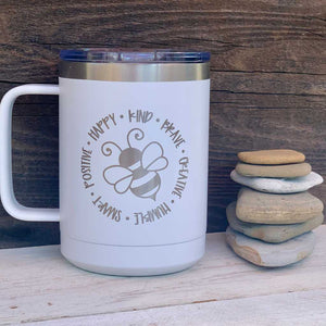 personalized double insulated coffee cup | bee kind
