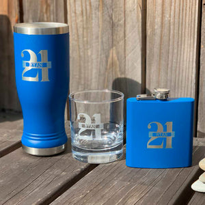 personalized 6 oz. powder coated stainless steel flask | 21