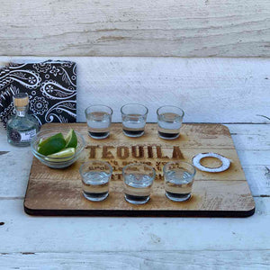 custom tequila shot board