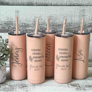 personalized skinny tumbler | margarita sippin'