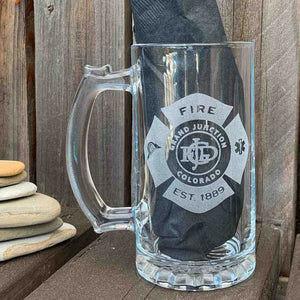 glass beer mug | logo