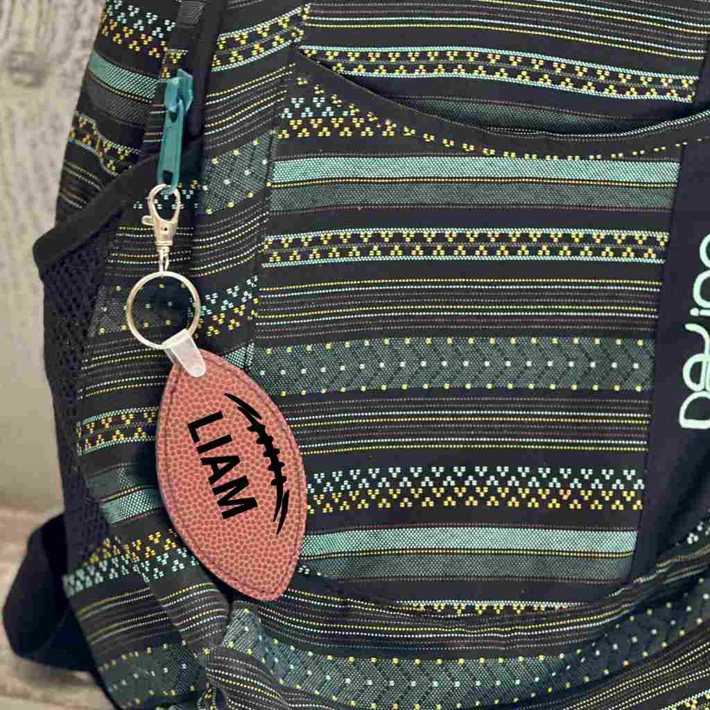 personalized backpack tag | football or basketball