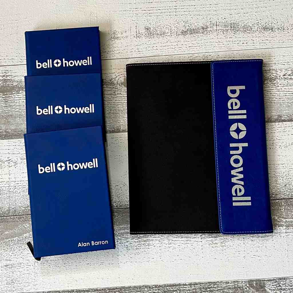 faux leather portfolio | logo