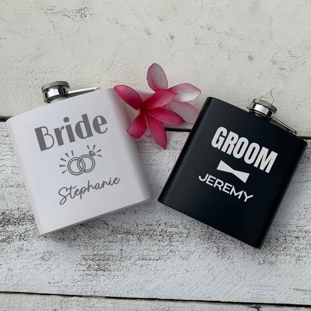 personalized stainless steel flask | bridesmaids or groomsman