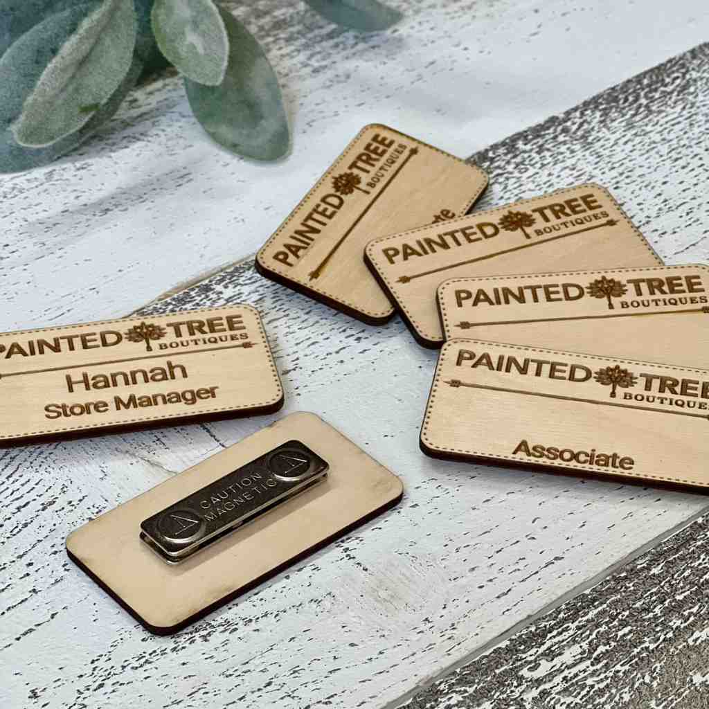 custom name badges | logo