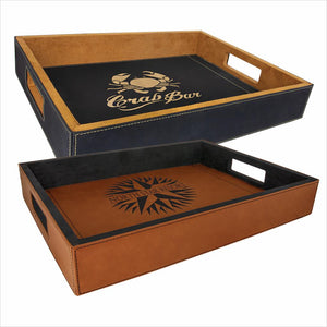 realtor closing basket | faux leather tray & tumblers