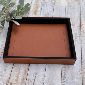 realtor closing basket | faux leather tray & tumblers