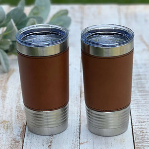 realtor closing basket | faux leather tray & tumblers