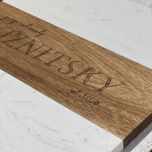 marble acacia charcuterie board | realtor closing gift