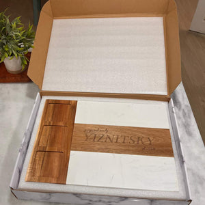 marble acacia charcuterie board | realtor closing gift