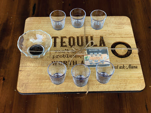 custom tequila shot board