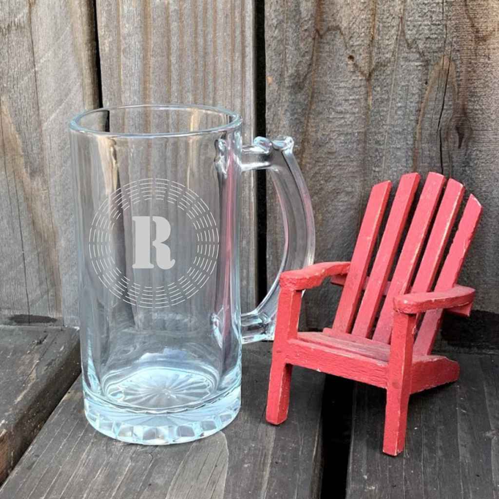 personalized laser engraved 16 oz glass beer mug | stencil it!