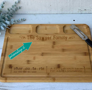 laser engraved charcuterie cutting board  | definition