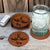 personalized faux leather drink coaster set | initial it!