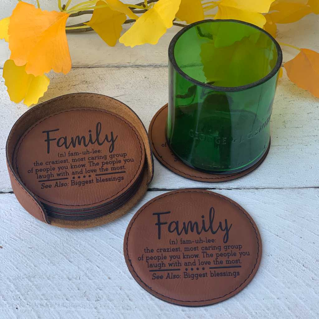 Custom Coasters, Wood Coasters, Engraved Coasters, Personalized Coaster Set  for Wedding Gift or Engagement Present