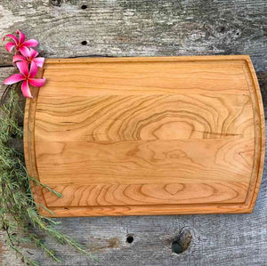 personalized laser engraved cherry cutting board | beach life