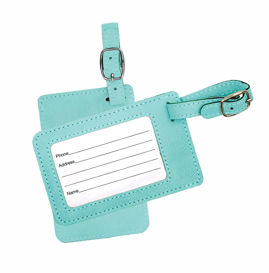 personalized faux leather luggage tag