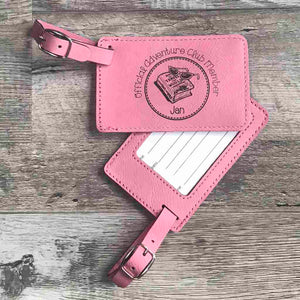 personalized faux leather luggage tag | logo
