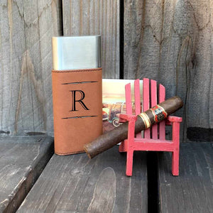 personalized faux leather cigar case with cutter | simple elegance